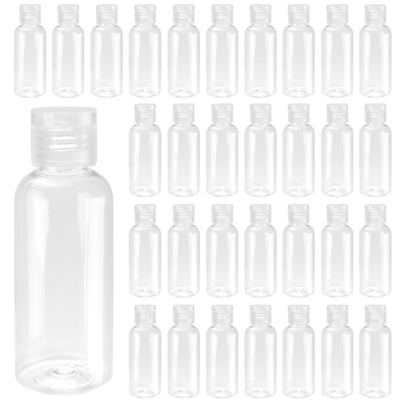 SEHOI 80 PCS 2 oz Clear Plastic Empty Bottles, Leak Proof Travel Size Bottles with Flip Cap for Body Wash, Shampoo, Lotion, Conditioner - Image 1